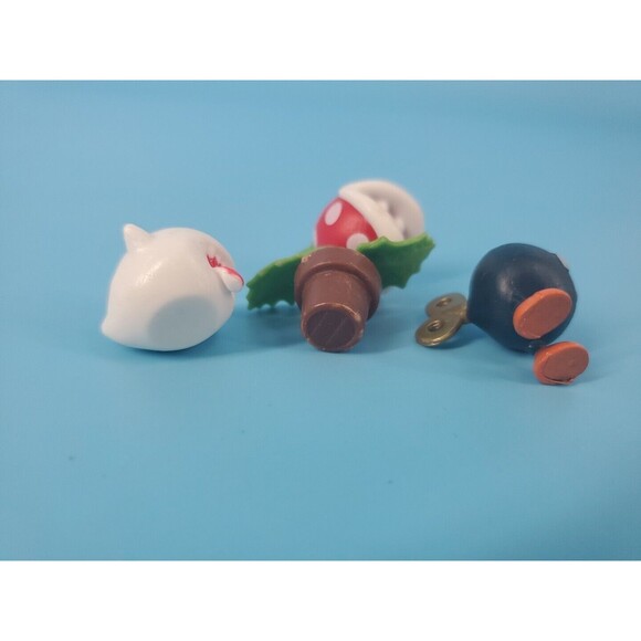 Super Mario Bros Mini Fugures Piranha Plant Bob-Omb & Boo Ghost Nintendo - Picture 4 of 6